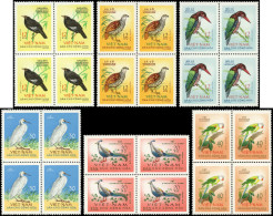 ** VIETNAM DU NORD - Poste - 333/38, 6 Blocs De 4: Oiseaux Divers - Vietnam