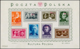 ** POLOGNE - Blocs Feuillets - 9, Surchargé "Groszy": Célébrités, Chopin, Curie (Michel) - Blocks & Kleinbögen