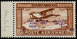 * EGYPTE - Poste Aérienne - 4, Double Surcharge, Certificat Photo Diéna: 100m. S. 27 Zeppelin (4 Ou 5 Pièces Connues), N - Sonstige & Ohne Zuordnung