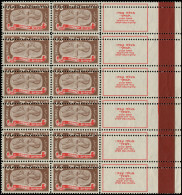 ** ISRAEL - Poste - 14, Bloc De 12 Avec Tabs Complets, Double Perforation Horizontale: 65m. Rouleau (Bale) - Sonstige & Ohne Zuordnung