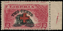 * LIBERIA - Poste - 154, Double Impression Du Timbre (cadre Rouge), 50 Connus: 2c. Civette, Croix-Rouge - Liberia