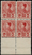 ** THAILANDE - Poste - 194, Non émis En Typo (normal Gravé), Bloc De 4 Dentelé, Bdf: 3p. Rouge Prajadhipok - Thailand