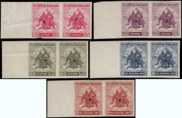 ** THAILANDE - Poste - 287/91, 5 Paires Non Dentelées Bdf, Perforation De Sécurité (1 Feuille Existe): Eléphants. - Thailand