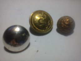 3 Boutons Petit Lauriers Serpent Grand Ancre Marine 3e Polis Dos Ancre TW & W Grenade Serpent Nasserv Alep Sirie 3z GJF - Knöpfe