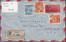 JUGOSLAVIA - BOSNIA - RECOM. AIRMAIL - TUZLA To USA - 1950 - Poste Aérienne