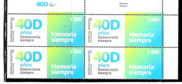 #75316 ARGENTINA 2023 40TH YEARS RETURN OF DEMOCRACY BLOC OF 4 MNH - Ongebruikt