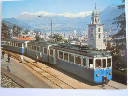 Cpsm Suisse Nuovo Elettro-treno Ferrovia Lugano-Ponte Tresa Nouveau Train-articulé Gelenkzug - Ponte Tresa