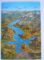 Cpsm Suisse Vierwaldstattersee - Map - Carte Geographique - Carta Geografica - Lago De Los Cuatro Cantones