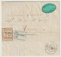 327p - Lettre De PONTIEUX Vosges - FELDPOST RELAIS N° 66 = EPINAL - 10 Ctes Alsace Pour NANCY - Décembre 1870 - - War 1870