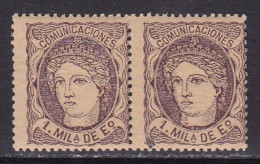 1870 - España - Edifil 102 - Efigie Alegorica De España - Pareja Horizontal -  MNH - Neufs