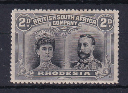 Rhodesia - BSAC: 1910/13   Double Head    SG126    2d    Black & Grey     MH - Other & Unclassified