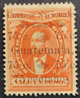 Guatemala 1886 Chemin De Fer Barrios Erreur De Surcharge Overprint Error CENTANOS Au Lieu De CENTAVOS Yvert 29 * MH - Erreurs Sur Timbres