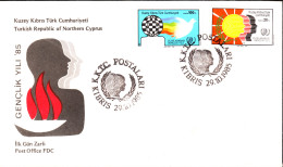 KK-063 NORTHERN CYPRUS INTERNATIONAL YOUTH YEAR F.D.C. - Cartas & Documentos