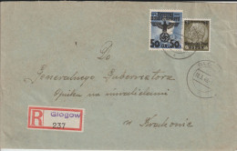 1940 - GG De POLOGNE - ENVELOPPE RECOMMANDEE De GLOGOW ! => CRACOVIE - Gouvernement Général