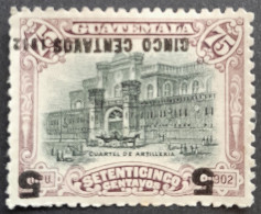 Guatemala 1912 Monument Surcharge Renversée Inverted Overprint Yvert 152c * MH - Fouten Op Zegels