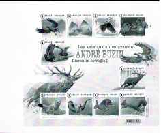 2015 BL 225 Feuillet De La Poste N/B " BUZIN - Animaux En Mouvement/Dieren In Beweging " - B&W Sheetlets, Courtesu Of The Post  [ZN & GC]