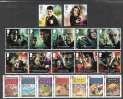 GREAT BRITAIN GB HARRY POTTER STAMPS 2023 + 2 STAMPS 2018 + 5 STAMPS 2007 MNH (**) - Sin Clasificación