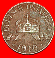 * HAMBURG (1904-1913): GERMAN EAST AFRICA  1 HELLER 1910J! WILHELM II (1888-1918) · LOW START · NO RESERVE! - Duits Oost-Afrika