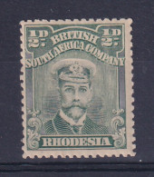 Rhodesia - BSAC: 1913/22   Admiral    SG187    ½d    Dull Deep Green     MH - Autres & Non Classés