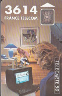 F290b - 09/1992 - MINITEL - 50 SC4 (diamètre Puce Du Verso Ø6) - 1992