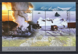 Iceland Block 2v 2007 International Year Of The Arctic Polar Expedition Snowmobile Vulcano MNH - Neufs