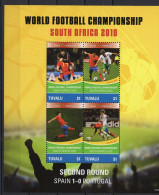 Tuvalu Sheetlet 4v 2010 World Football Championship South Africa - Spain Vs Portugal MNH - 2010 – Zuid-Afrika