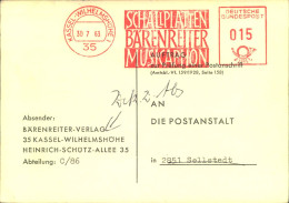 1964, Anschriftenprüfung Mit 15 Pf. Absenderfreistempel Ab KASSEL-WILHELMSHÖHE - Autres & Non Classés