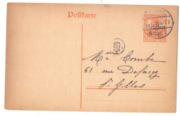 Belgique Occupation Entier 10 8 Cent Brüssel Boîte 459 St Gilles 1918 - Duitse Bezetting