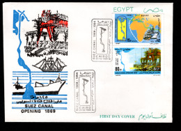 EGYPT 1994 FDC Michel 1827-8, 125 Years Suez Canal, Map Of Africa (SP1) - Lettres & Documents