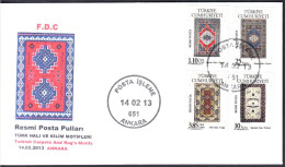 R-112 TURKIYE 2013 OFFICIAL POSTAGE STAMPS F.D.C. - Briefe U. Dokumente