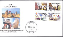 R-115 TURKIYE 2014 OFFICIAL POSTAGE STAMPS F.D.C. - Cartas & Documentos