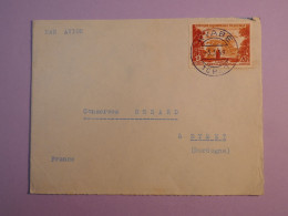 DE6 AEF     BELLE LETTRE   1956 PAR AVION  PETIT BUREAU KYABé   A   EYMET  FRANCE   +AFFR. INTERESSANT+++ - Lettres & Documents