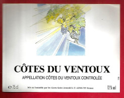 Etiquette De Vin Côtes Du Ventoux 12 % Vol. - Caves Saint Arnould Saint Omer - Côtes Du Ventoux