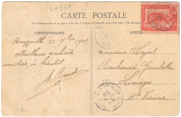 Congo Français - Brazzaville - Enfants Et Femmes Du Congo - Cachet Paquebot Ligne N°1 - Carte Pour La France - 1905 - Covers & Documents