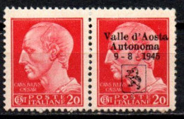 1945 - Italia - Emissioni Locali - Aosta 20 Cent. Soprastampata    ------- - Comité De Libération Nationale (CLN)