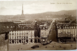 PIEMONTE TORINO VIA PO E VIA DELLA ZECCA 3 Formato Piccolo Scritta Ma Non Viaggiata Anni 20/30 – Bella Veduta Di Filobus - Panoramic Views