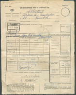Kennisgeving Van AANKOMST Te (cachet Ferroviaire) RUMBEKE 3-I-1951 + (collé) Bordereau De COLIS Du 2-I-51 De La Socité A - Documents & Fragments