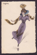 CPA Naillod Charles Art Nouveau Femme Girl Woman érotisme éros Non Circulé Mode Chapeau Skating Patins à Roulettes - Naillod