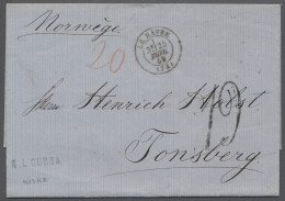 Cover France: 1869, Unfrankierter Faltbrief Mit Stempel "LE HAVRE 3E./25 FEVR. 69", Mi - Briefe U. Dokumente