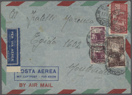 Air Mail Italy: 1950, Demokratie, Zweimal 20 Lire, Einmal 50 Und 100 Lire Als 190-Lire-Po - 1961-70: Marcophilia