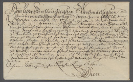 Brf. Österreich - Vorphilatelie: 1738 (ca.), Briefumschlag (ohne Inhalt) An Den Deuts - ...-1850 Prephilately