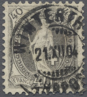 O Schweiz: 1901-03, Sitzende Helvetia 40c Grau Gezähnt 11 1/2:12 Mit Starker Waage - Used Stamps