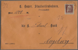 Brf. Bayern - Dienstmarken: 1914, 50 Pfg. Als Einzelfrankatur Auf Wertbrief über 1000 - Other & Unclassified