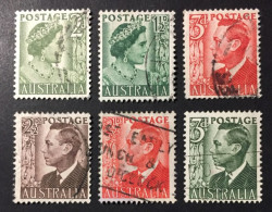 1950 /52 - Australia - Queen Elizabeth And King George VI - 6 Stamps - Used - Used Stamps