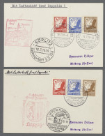 Air Mail Zeppelin Mail - Germany: 1939, Partie Von 8 Gelaufenen Karten, Welche Jeweils Vo - Airmail & Zeppelin