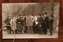 Carte Photo 1900's Troupe De Théâtre En Plein Air Tirage Print Vintage - Théâtre