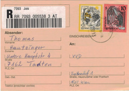 Reko 7093 Jois 2001 > WIen Kündigung Kasko-Versicherung VW Golf - Heiliher Konrad Von Altems - Kloster Maria Luggau - Lettres & Documents