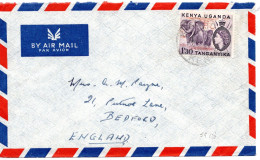 60474 - Brit. Ostafrika - 1955 - 1'30 Elefanten EF A LpBf KIAMBU -> Grossbritannien - Olifanten