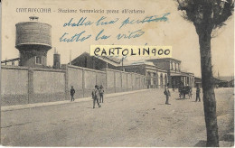 Lazio-civitavecchia Stazione Ferroviaria Presa Dall'esterno Animata Primi 900 - Civitavecchia