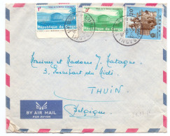 RDC 552 554 Palais De La Nation 509 Armée Sur Lettre De Lubumbashi Vers Thuin Belgique 1966 - Lettres & Documents